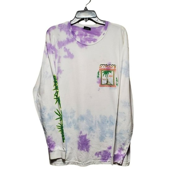 Stussy Other - Stussy AOP Weed Pot Leaf As One Unite Long Sleeve Shirt Size Large L Tie Dye